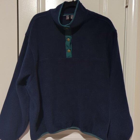 WOOLRICH Jacket Mens XL Vintage Long-sleeve Quarter Snap Pullover Blue Green - Picture 14 of 15